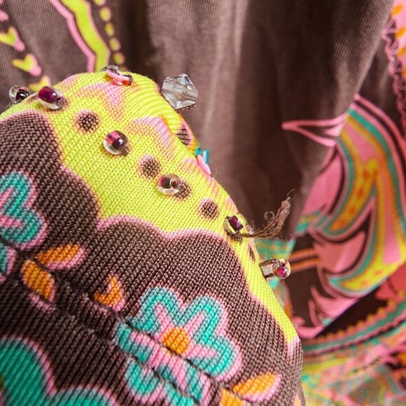 NWT Eci New York Paisley Print Short Sleeve Dress, Boho Hippy, Size Medium - Picture 11 of 14